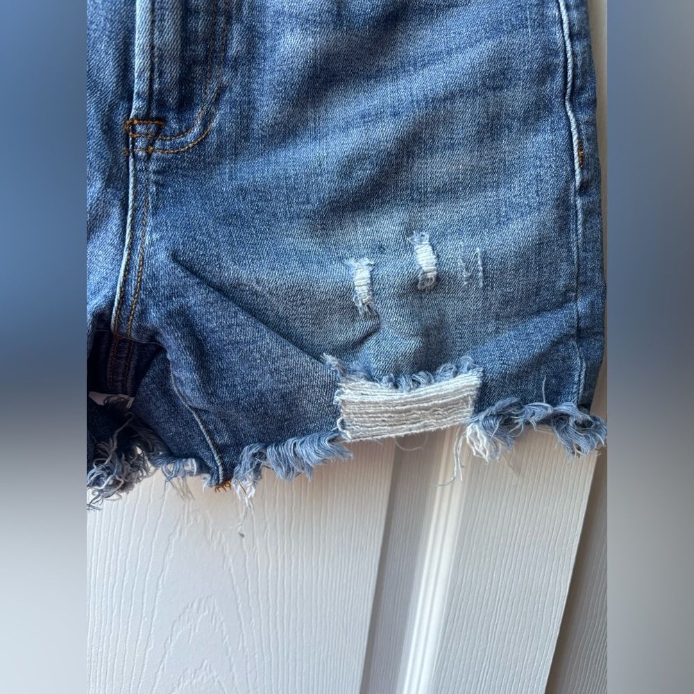 Risen Denim Shorts Medium Distressed Raw Hem High Rise Cutoff Jean Shorts RDS133 - Picture 5 of 9